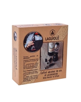 Laguiole presentset med vinilter, korkskruv, hällpip och en kork